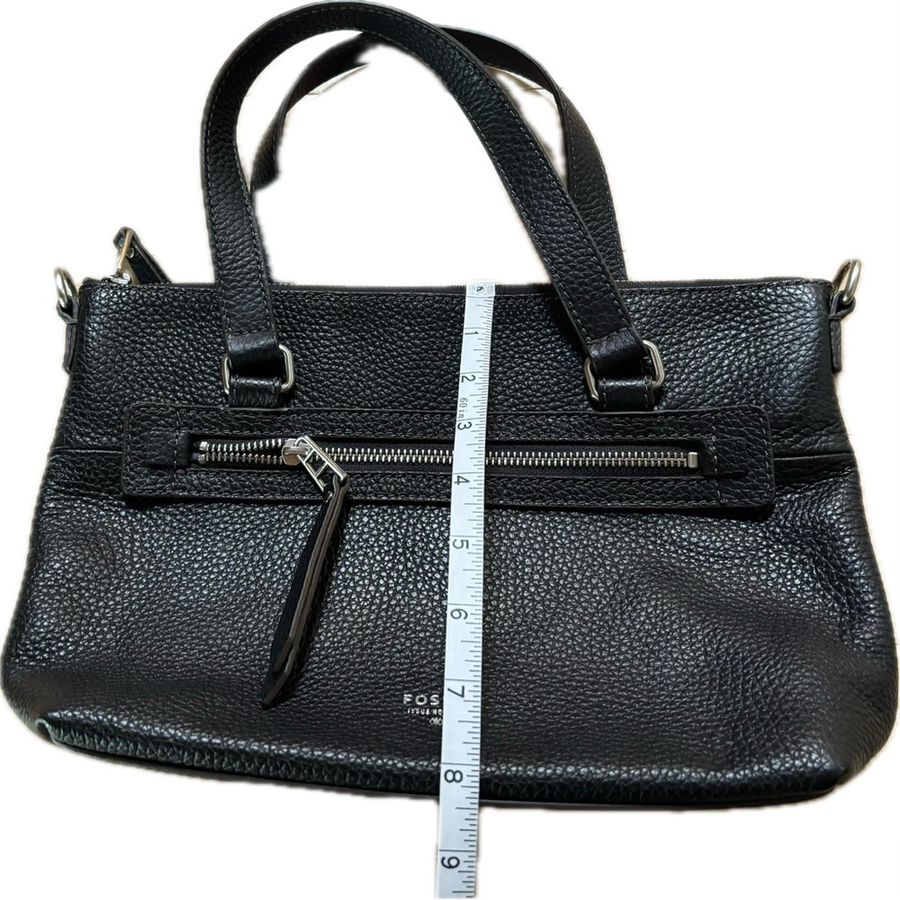 Fossil Black Pebbled Leather Shoulder Bag - Picture 3 of 5